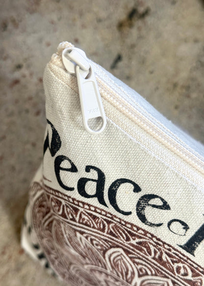 Mandala Cosmetic Bag Pouch- Peace, Kindness, Compassion - Handmade by Survivors