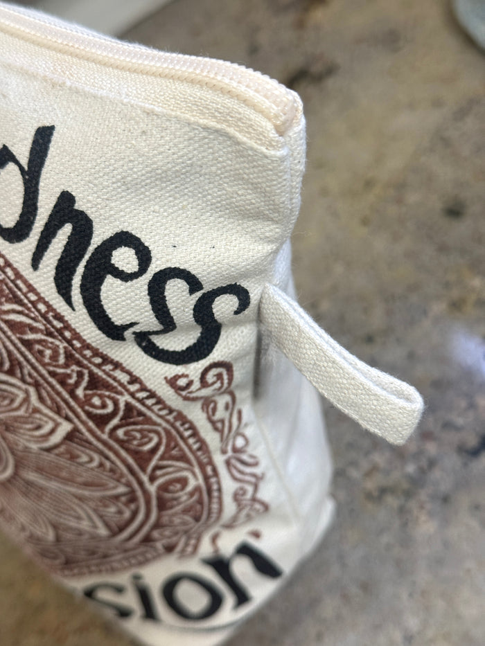 Mandala Cosmetic Bag Pouch- Peace, Kindness, Compassion - Handmade by Survivors