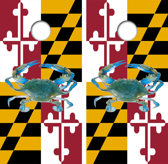 Maryland Crab Themed Cornhole Design