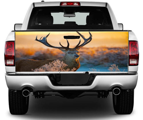 Massive Buck At Dawn Tailgate Wrap Vinyl Graphic Decal Sticker