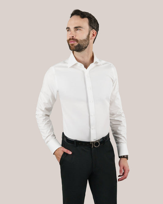 Men's  Blue Label Pinpoint Non-Iron White Shirt