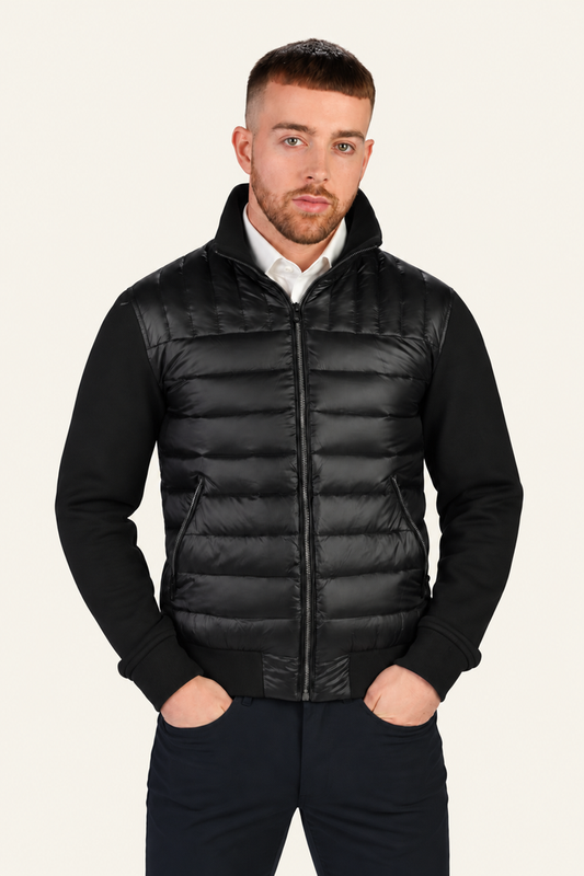 Mens Jackie Light Bomber Puffer Jacket - Black