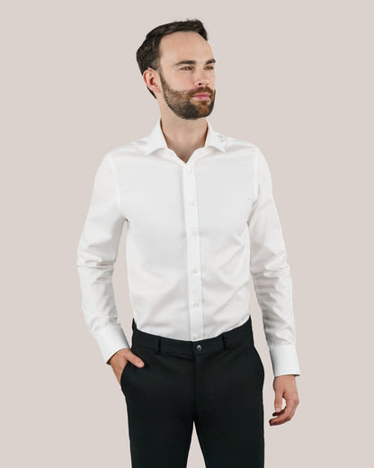 Men's Purple Label White Twill Non-Iron French Cuff Shirt