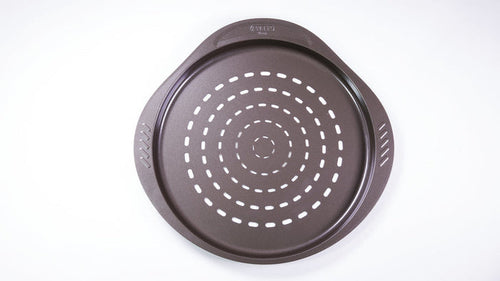 Metal pizza tray with easy grip - different sizes & shapes - asimetriA
