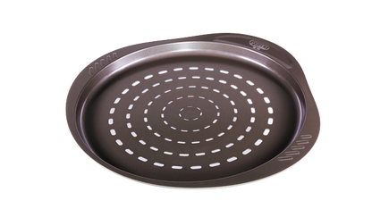 Metal pizza tray with easy grip - different sizes & shapes - asimetriA