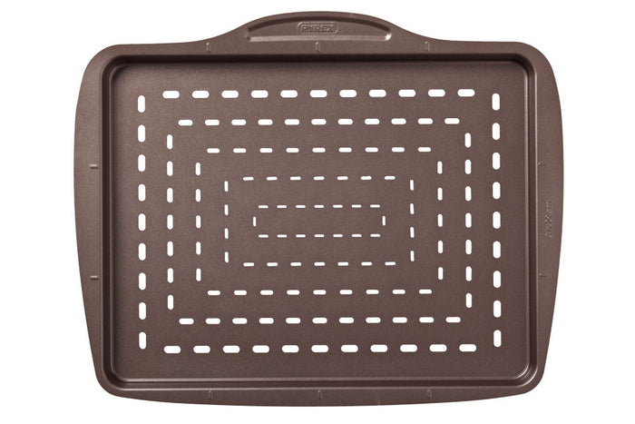Metal pizza tray with easy grip - different sizes & shapes - asimetriA