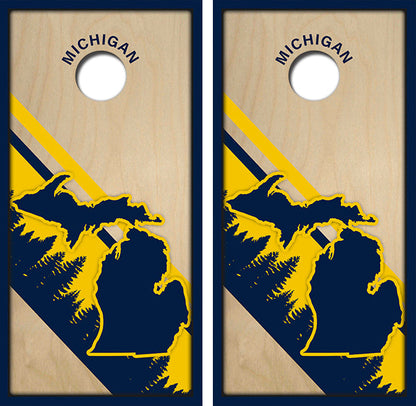 Michigan Wolverines Cornhole Design