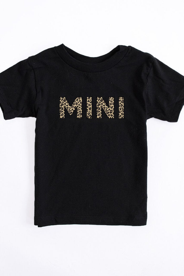 Mini Animal Print Baby Tee Black