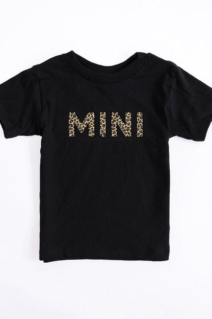 Mini Animal Print Baby Tee Black