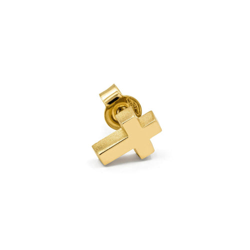 Minitials Einzel-Ohrstecker Kreuz | E-SIG-M1G