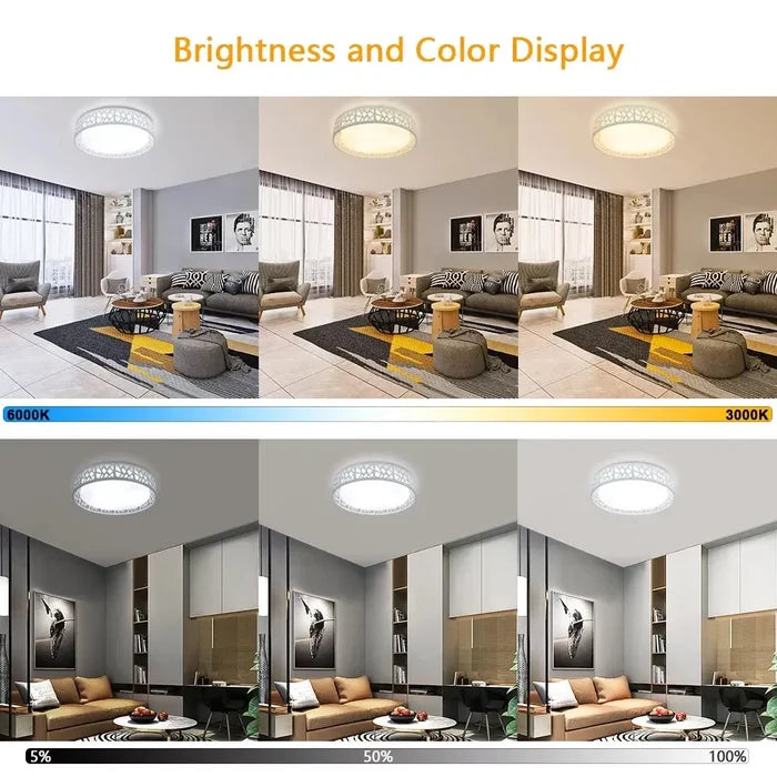 Modern Hollow Flush Mount Ceiling Light Canva Home