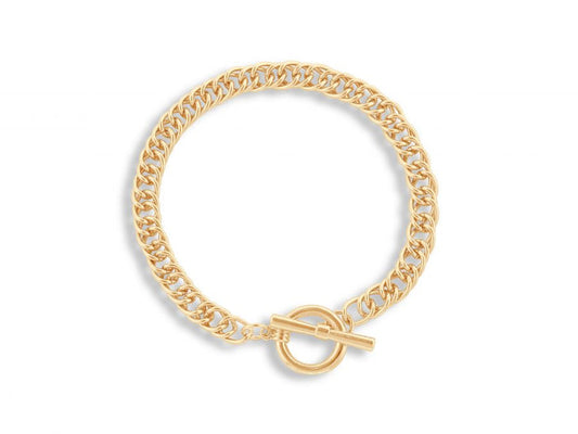 Molly Curb Chain T-Bar Bracelet - Gold