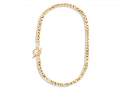 Molly Curb Chain T-Bar Necklace - Gold