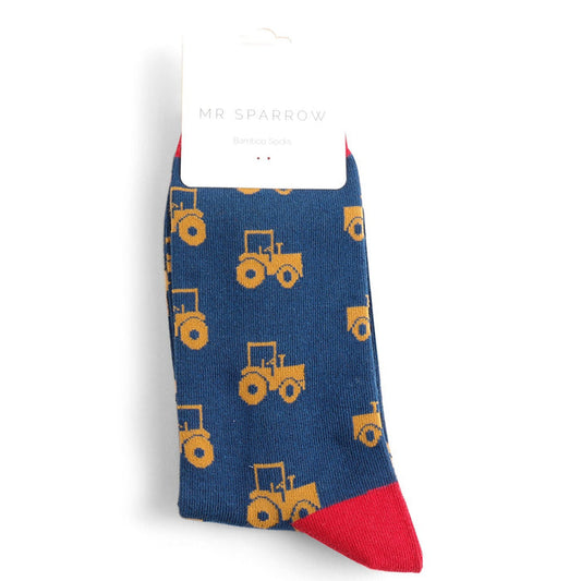 Mr Sparrow Tractor Socks - Navy