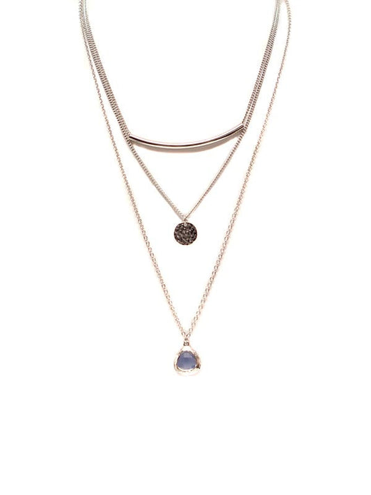 Multi Layer Drop & Coin Necklace - Silver