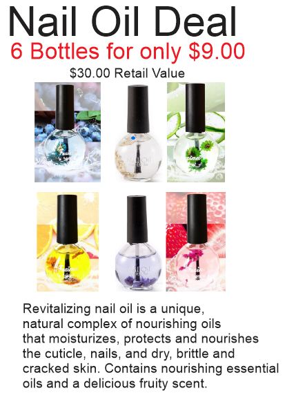 Nail Oil Deal 6 Assorted Bottles