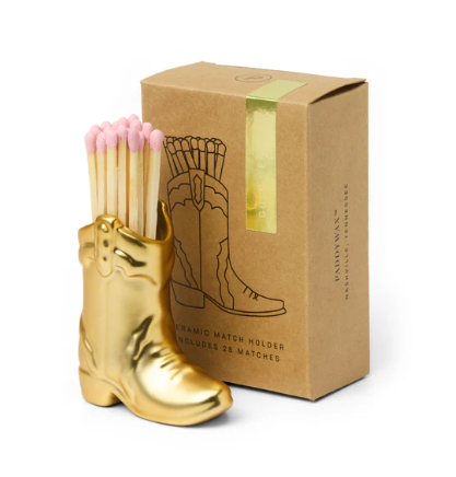 Nashville Ceramic Boot Match Holder - Gold