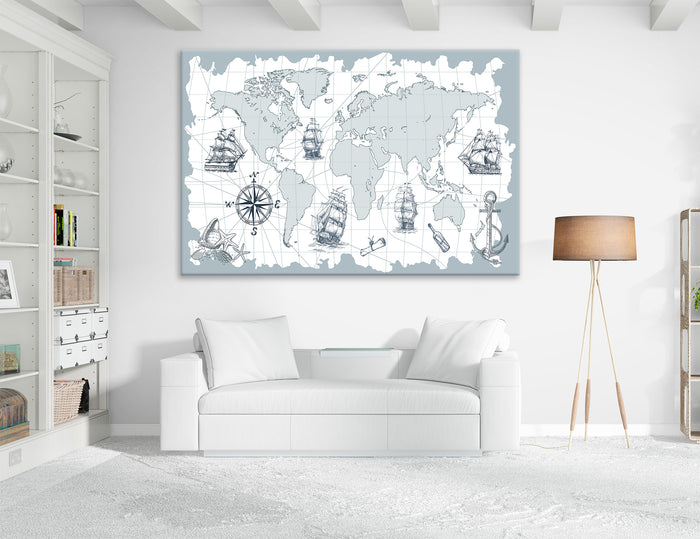 Nautical Map Canvas Print #5052