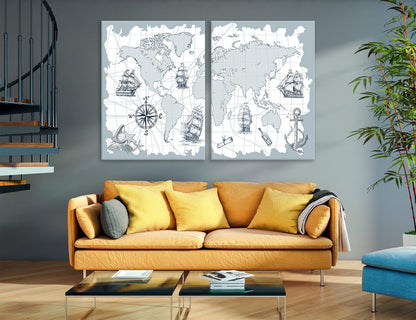 Nautical Map Canvas Print #5052