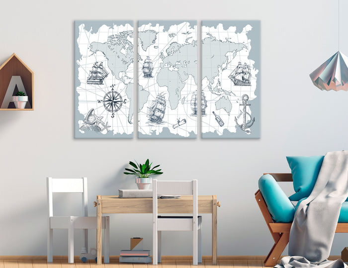 Nautical Map Canvas Print #5052