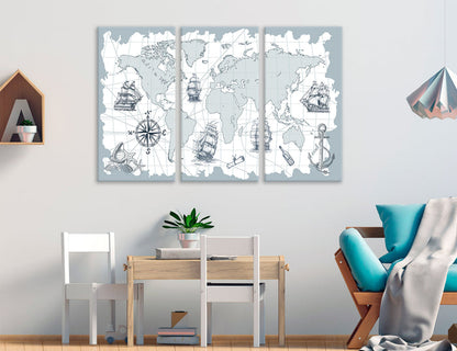 Nautical Map Canvas Print #5052