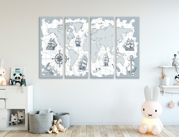 Nautical Map Canvas Print #5052
