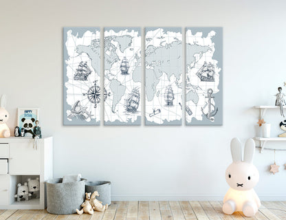 Nautical Map Canvas Print #5052