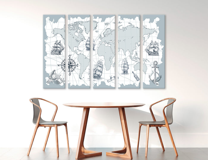 Nautical Map Canvas Print #5052
