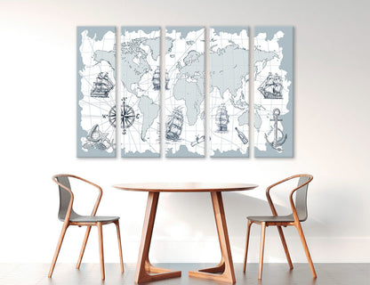 Nautical Map Canvas Print #5052