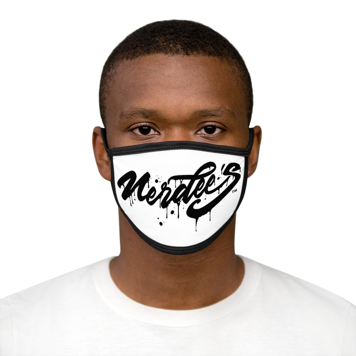 Nerdee's - Mixed-Fabric Face Mask - "The Drip" - White