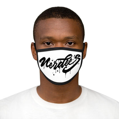 Nerdee's - Mixed-Fabric Face Mask - "The Drip" - White