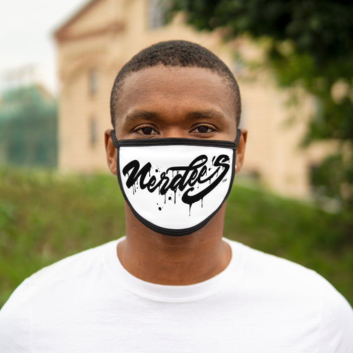 Nerdee's - Mixed-Fabric Face Mask - "The Drip" - White