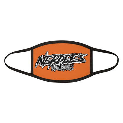 Nerdee's - The Nerd Bizz -  "Scratch" (WHT Design 01) - Mixed-Fabric Face Mask (Adult Large Fit) - Orange