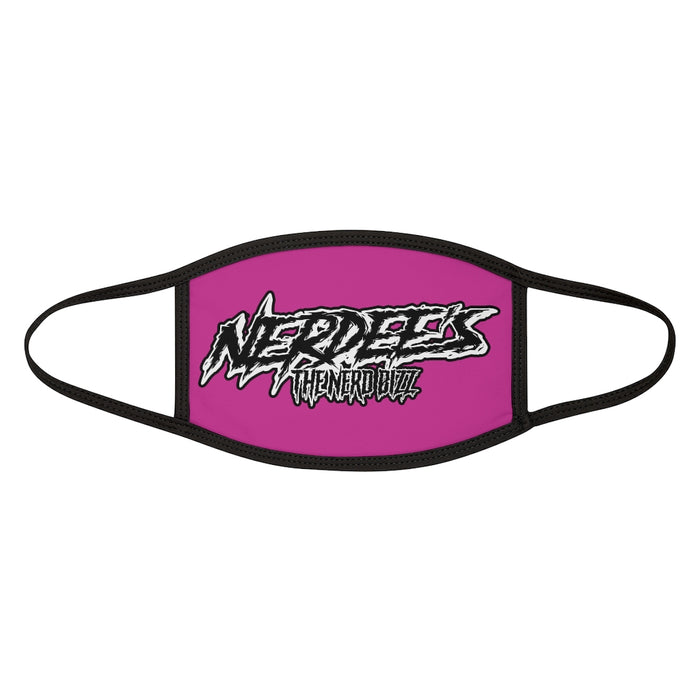 Nerdee's - The Nerd Bizz -  "Scratch" (WHT Design 01) - Mixed-Fabric Face Mask (Adult Large Fit) - Hot Pink