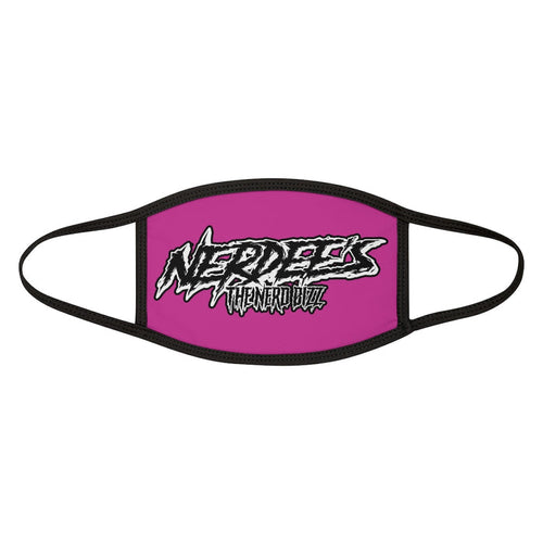 Nerdee's - The Nerd Bizz -  "Scratch" (WHT Design 01) - Mixed-Fabric Face Mask (Adult Large Fit) - Hot Pink