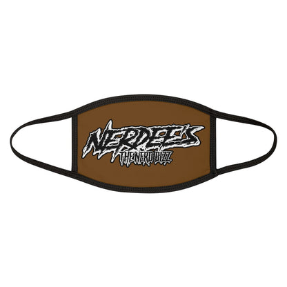 Nerdee's - The Nerd Bizz -  "Scratch" (WHT Design 01) - Mixed-Fabric Face Mask (Adult Large Fit) - Brown