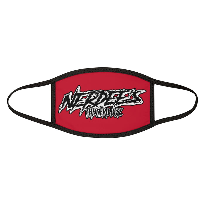Nerdee's - The Nerd Bizz -  "Scratch" (WHT Design 01) - Mixed-Fabric Face Mask (Adult Large Fit) - Dark Red