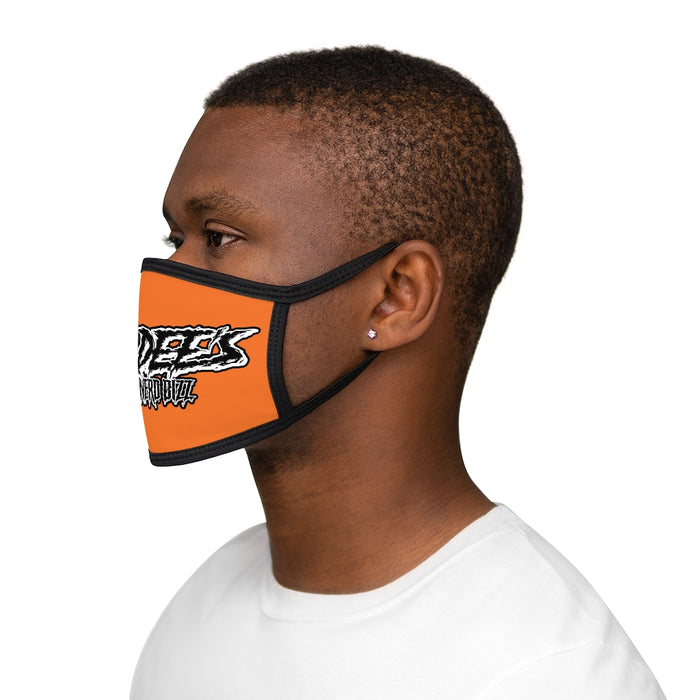 Nerdee's - The Nerd Bizz -  "Scratch" (WHT Design 01) - Mixed-Fabric Face Mask (Adult Large Fit) - Orange