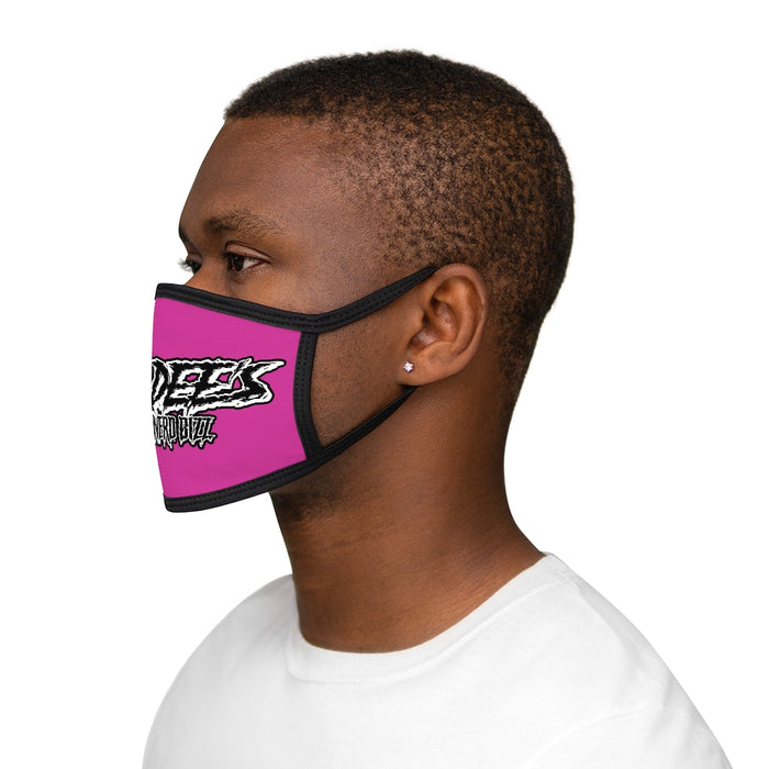 Nerdee's - The Nerd Bizz -  "Scratch" (WHT Design 01) - Mixed-Fabric Face Mask (Adult Large Fit) - Hot Pink