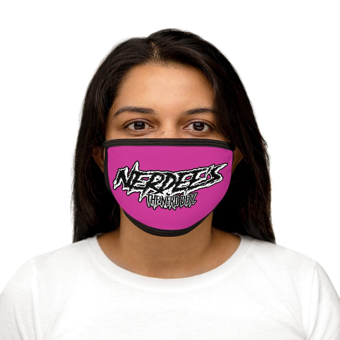 Nerdee's - The Nerd Bizz -  "Scratch" (WHT Design 01) - Mixed-Fabric Face Mask (Adult Large Fit) - Hot Pink