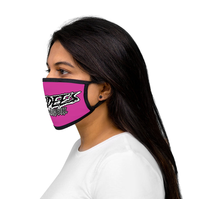 Nerdee's - The Nerd Bizz -  "Scratch" (WHT Design 01) - Mixed-Fabric Face Mask (Adult Large Fit) - Hot Pink