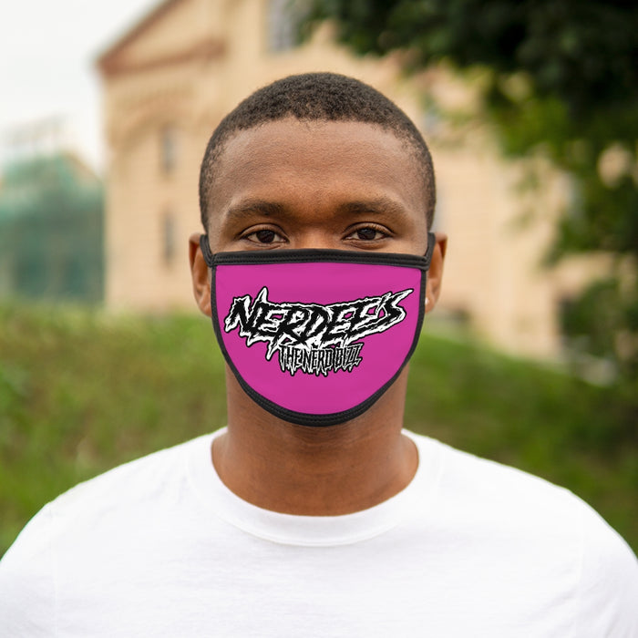 Nerdee's - The Nerd Bizz -  "Scratch" (WHT Design 01) - Mixed-Fabric Face Mask (Adult Large Fit) - Hot Pink