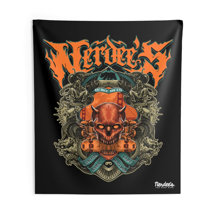 Nerdee's "Bay Area Biz" (Design 01) - Indoor Wall Tapestries - Black