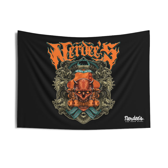 Nerdee's "Bay Area Biz" (Design 01) - Indoor Wall Tapestries - Black