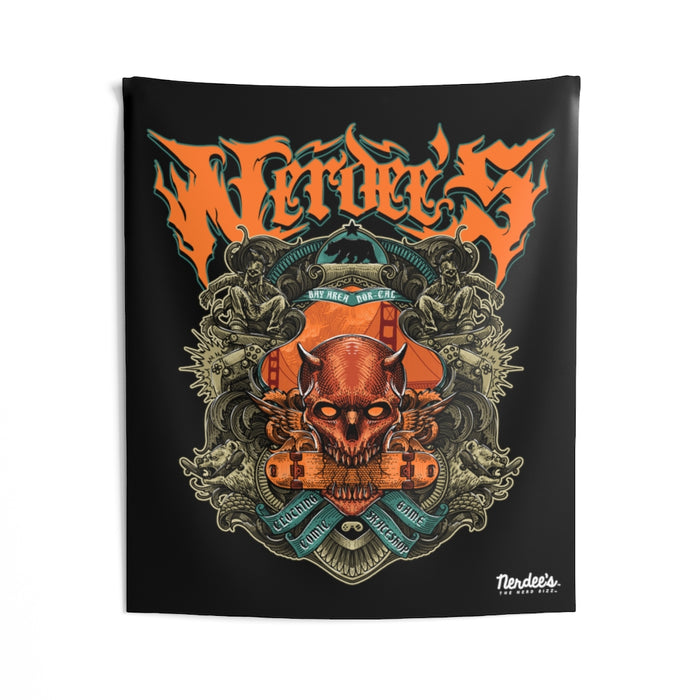 Nerdee's "Bay Area Biz" (Design 01) - Indoor Wall Tapestries - Black