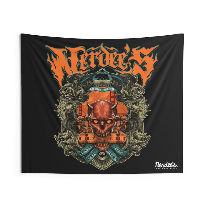 Nerdee's "Bay Area Biz" (Design 01) - Indoor Wall Tapestries - Black