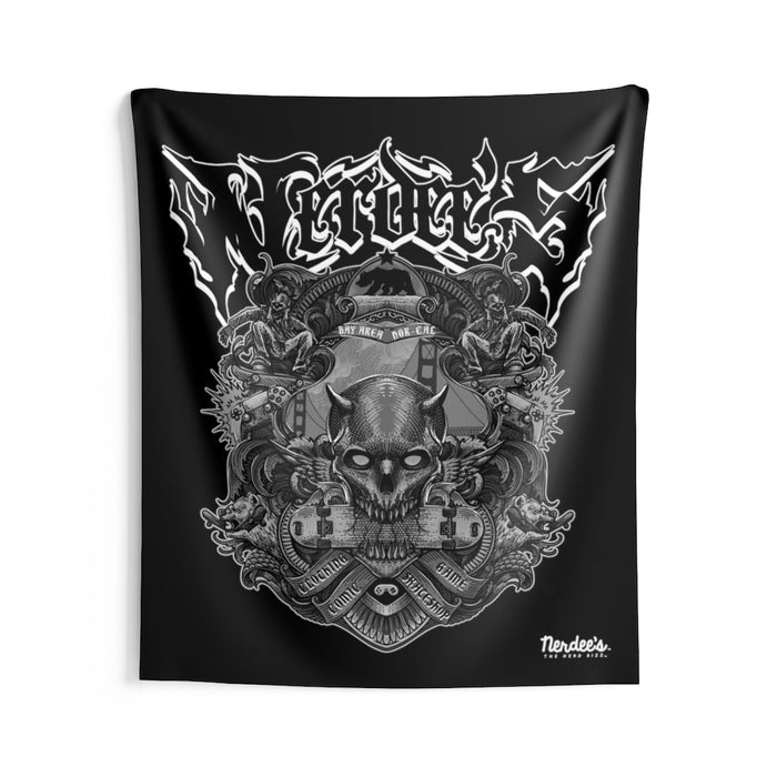 Nerdee's "Bay Area Biz" (Design 02) - Indoor Wall Tapestries - Black