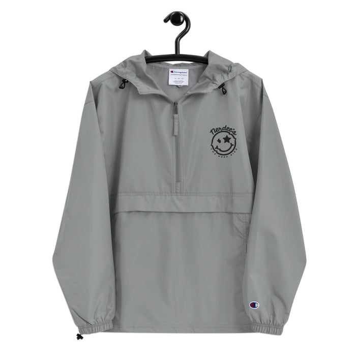 Nerdee's Official Logo (BLK) - Embroidered Champion Packable Jacket