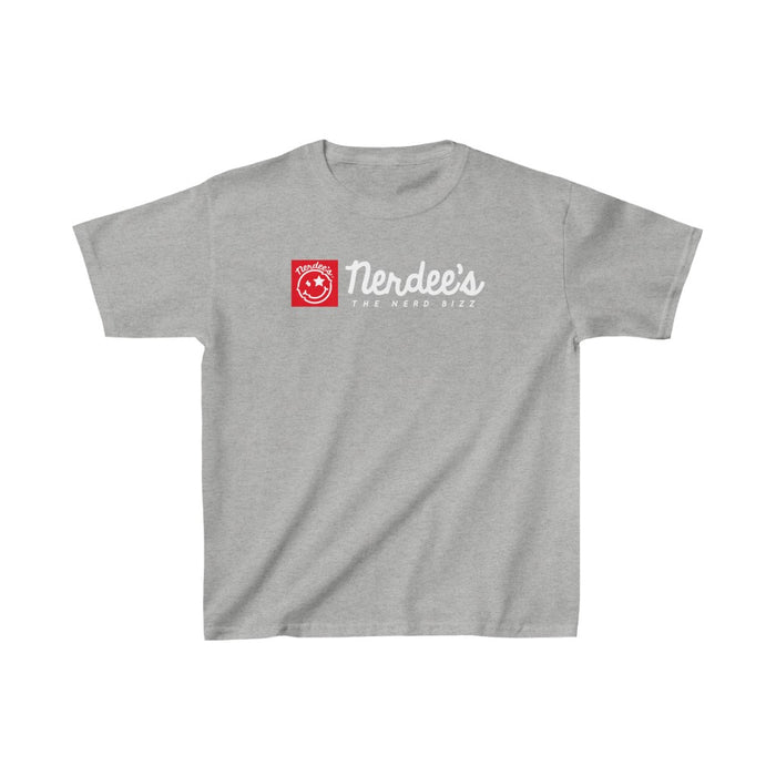 Nerdee's Red Banner Logo - Kids Heavy Cotton Tee
