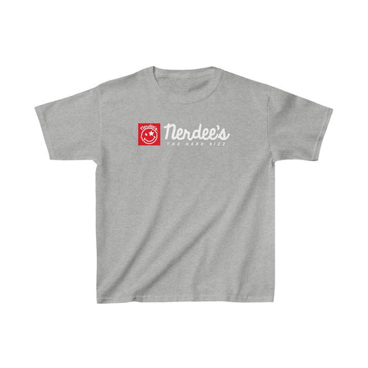 Nerdee's Red Banner Logo - Kids Heavy Cotton Tee